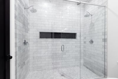 Open Shower with Large Format Tiles